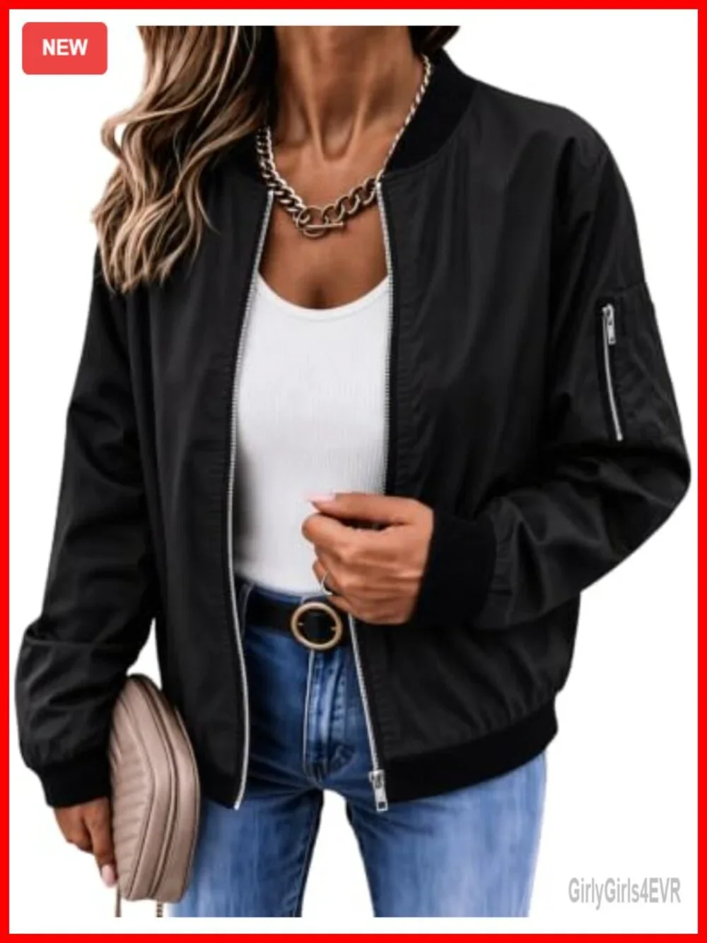 Women's Quilted Bomber Jacket Zip Up Lightweight Casual Coat with Pockets